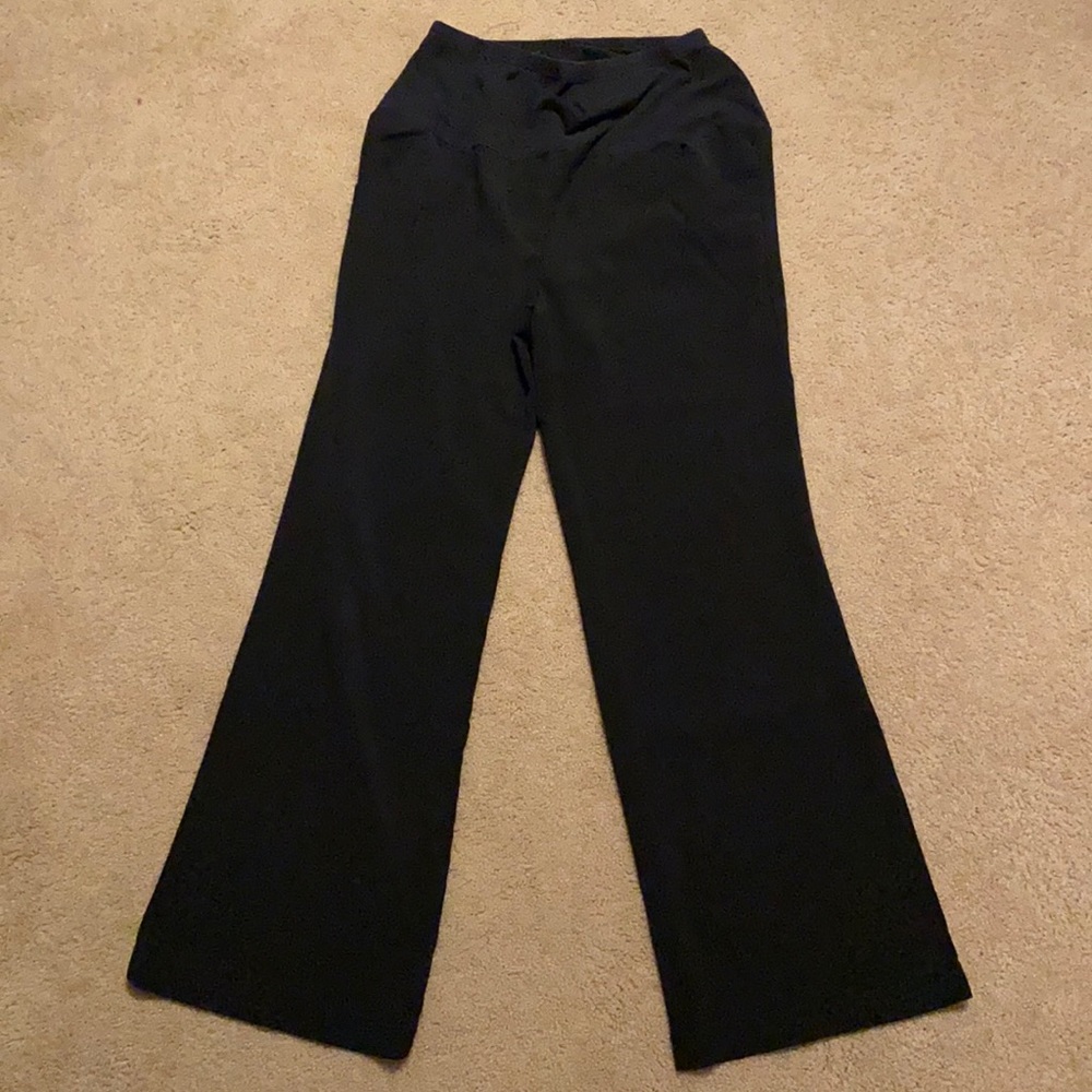 Black maternity dress pants with front pockets, Size L
